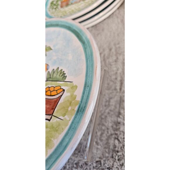 Nino Parrucca Pottery Modernist Plate‎ 10.5" Made in Italy #214 Orange Harvest - Picture 3 of 6